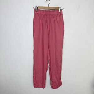 Marsh‎ Landing Pink Linen Pull On Pants Lagenlook Beach Casual Women’s Small